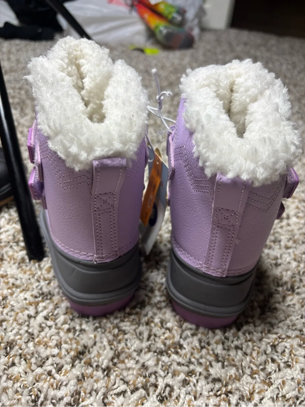 Kids Waterproof Winter Boots - Lavender/Gray